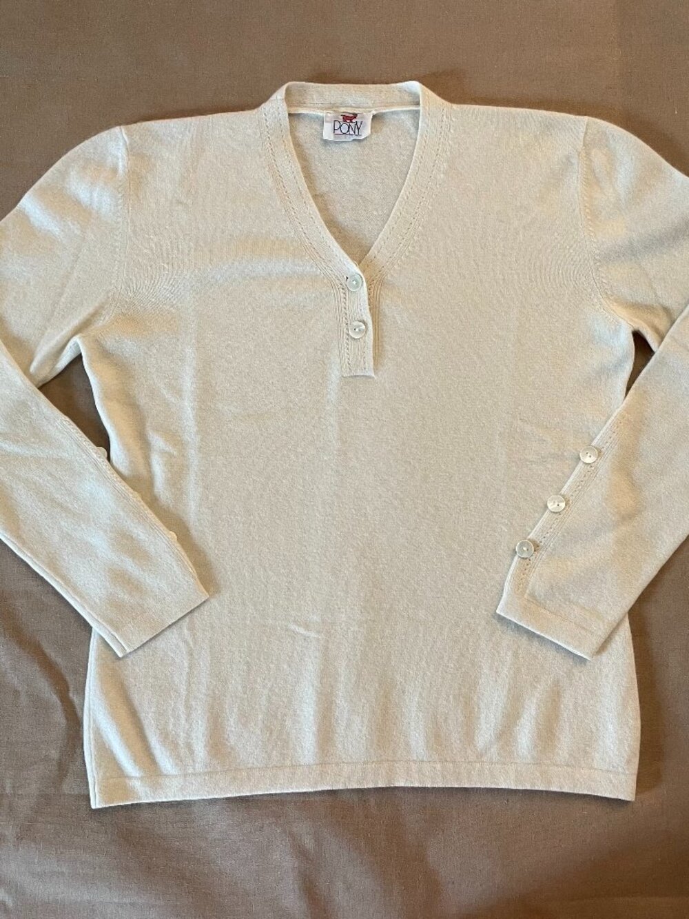 Vintage Cashmere Sweater Made in Italy Size S/M Cream Luxury Old Money Academia